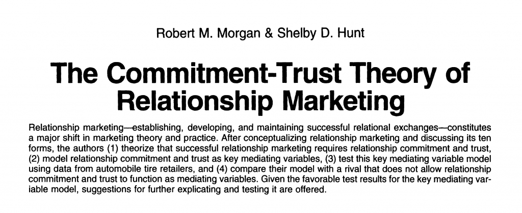 The Commitment-Trust Theory