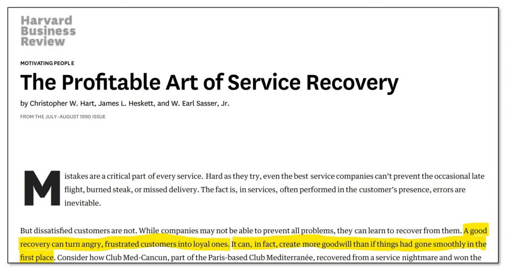 The Profitable Art of Service Recovery